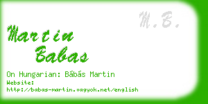 martin babas business card